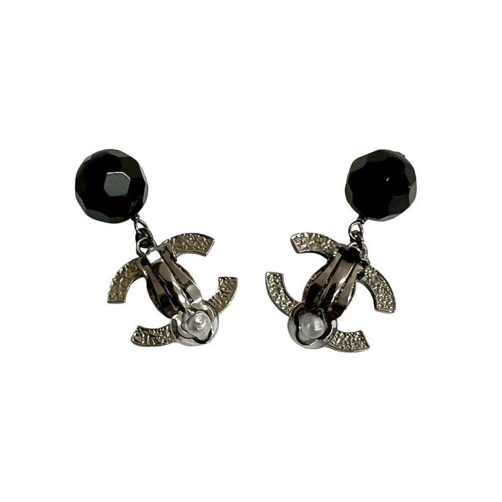 CHANEL Black Logo Earrings - Picture 4 of 5